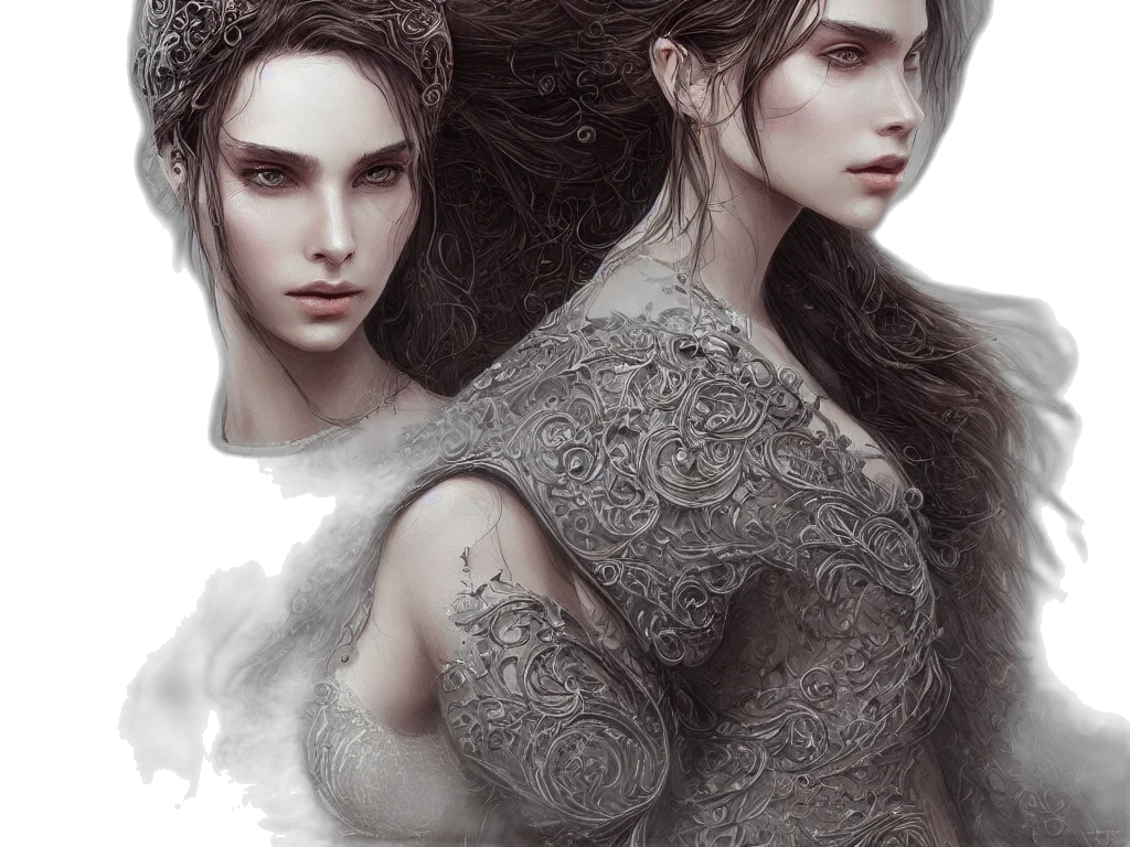 dress, jewelry, fantasy art, photorealistic transparent PNG cut-out