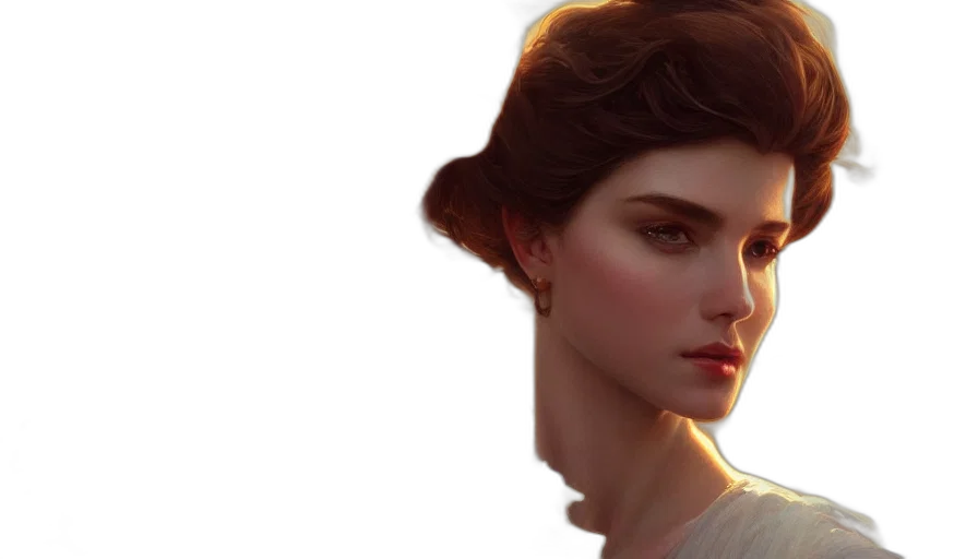 face, crown, dress, photorealistic transparent PNG cut-out