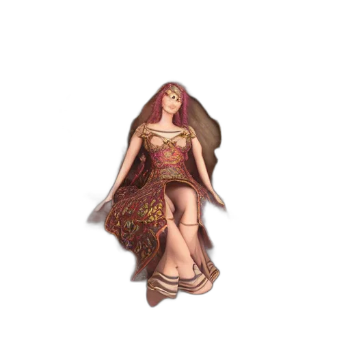 dress, jewelry, staff, crown transparent PNG cut-out