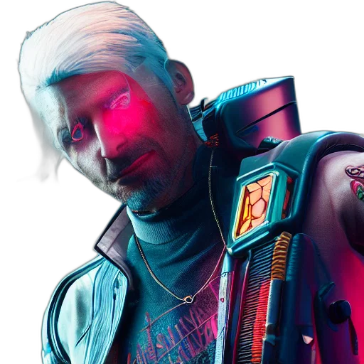 jacket, robot, face, weapon transparent PNG cut-out