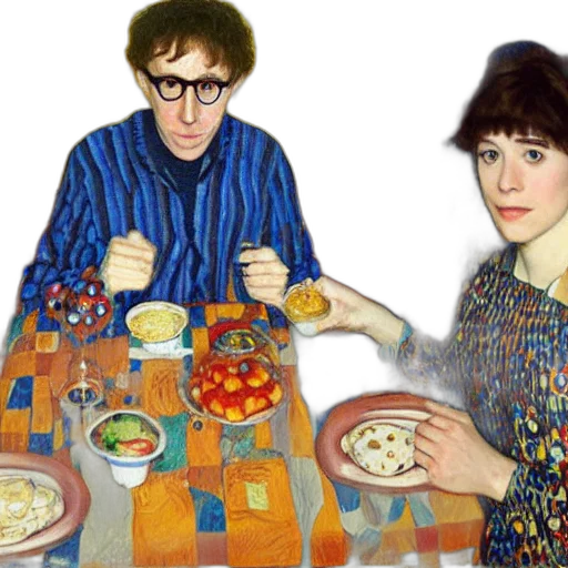 food, dress, oil painting, photorealistic transparent PNG cut-out
