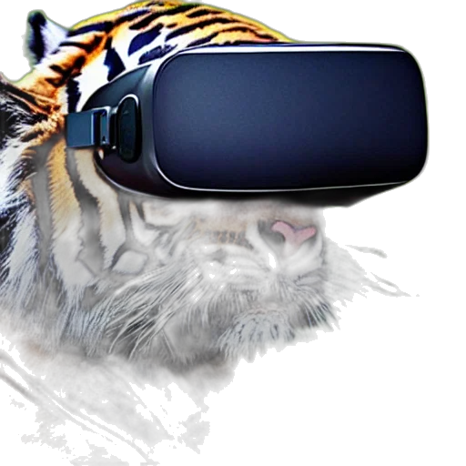 3d render, concept art, tiger, wearing transparent PNG cut-out