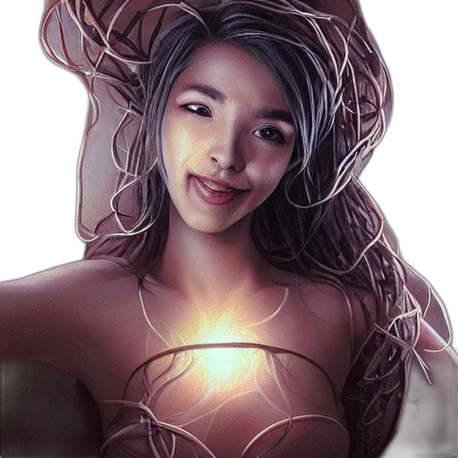 hair, jewelry, face, dress transparent PNG cut-out