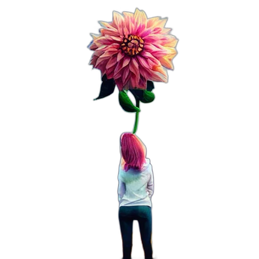 flower, umbrella, staff, jacket transparent PNG cut-out