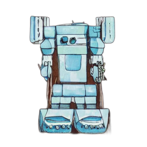 robot, concept art, watercolor, 3d render transparent PNG cut-out