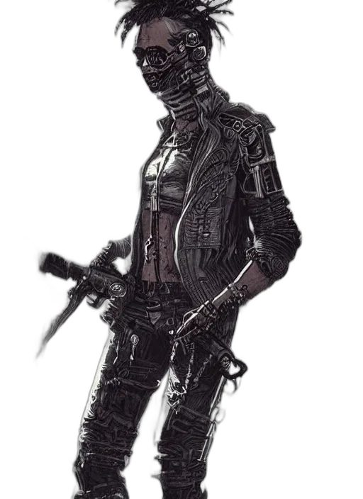 robot, weapon, staff, jacket transparent PNG cut-out