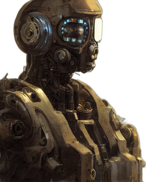 robot, face, concept art, cyberpunk transparent PNG cut-out
