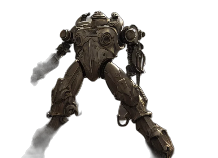 robot, creature, weapon, staff transparent PNG cut-out