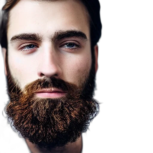 face, hair, photorealistic, 3d render transparent PNG cut-out