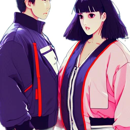 jacket, vaporwave, anime, cyberpunk transparent PNG cut-out