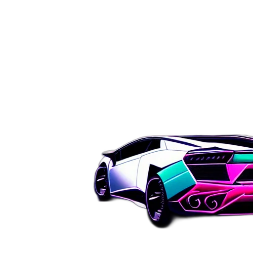 car, weapon, shoes, vaporwave transparent PNG cut-out