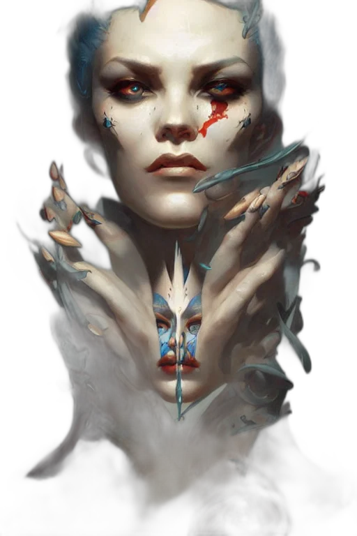 face, mask, creature, fantasy art transparent PNG cut-out