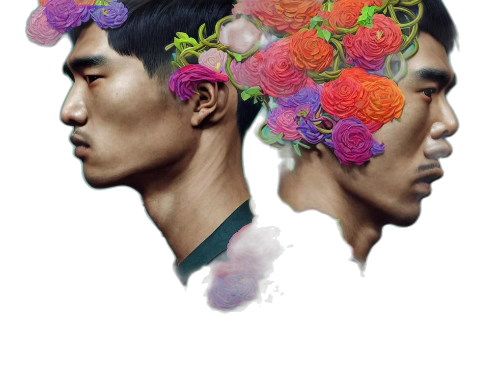 face, crown, flower, mask transparent PNG cut-out