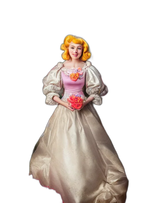 dress, crown, jewelry, 3d render transparent PNG cut-out