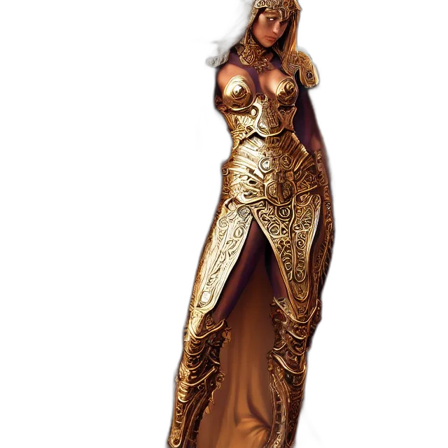 dress, jewelry, sword, fantasy art transparent PNG cut-out
