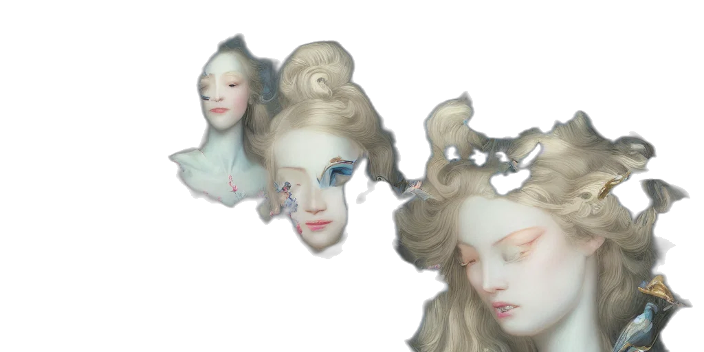 crown, mask, hair, face transparent PNG cut-out