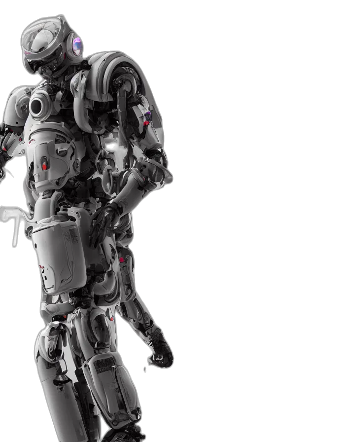 robot, concept art, 3d render, cyberpunk transparent PNG cut-out