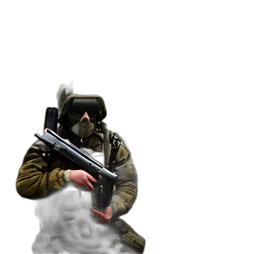 weapon, mask, jacket, staff transparent PNG cut-out