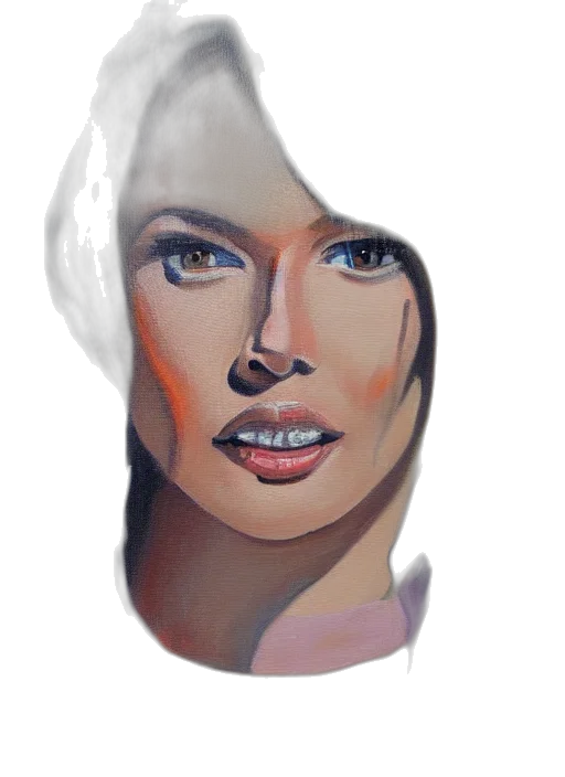 face, mask, hair, jewelry transparent PNG cut-out