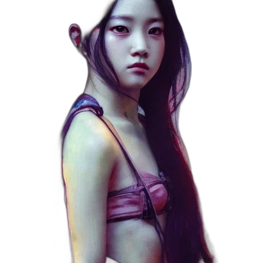 creature, face, dress, staff transparent PNG cut-out