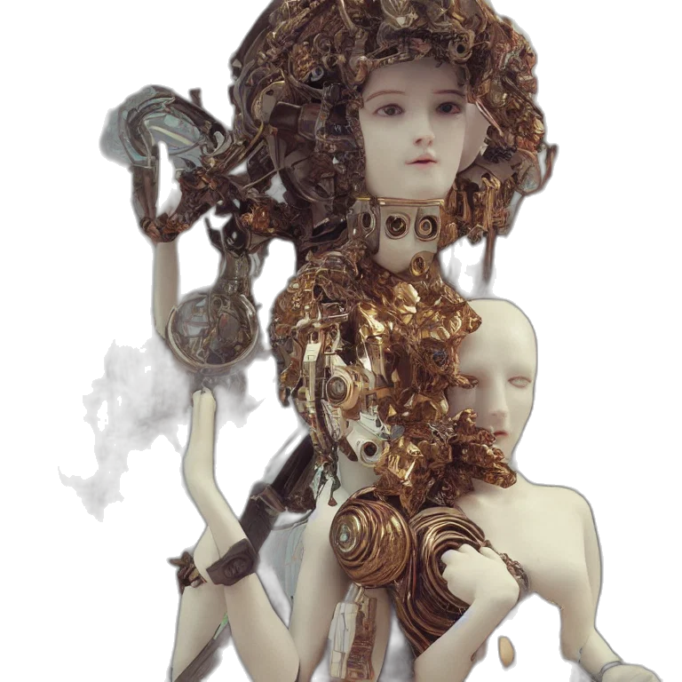 crown, robot, fantasy art, concept art transparent PNG cut-out