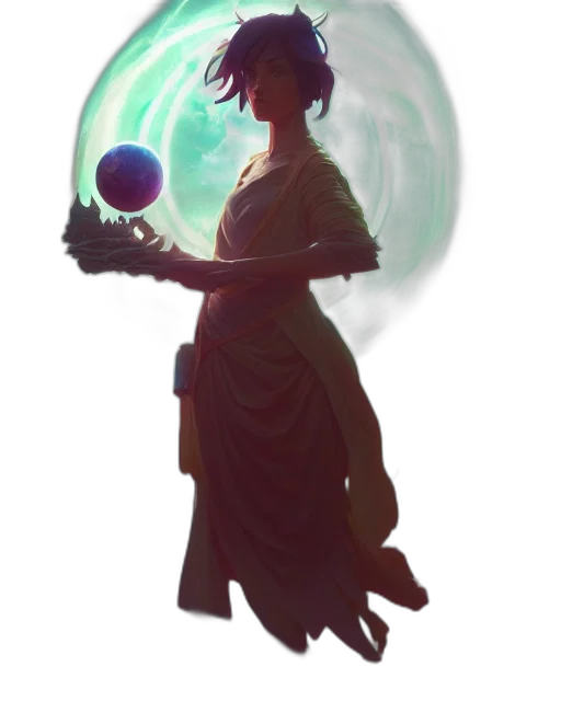 staff, dress, umbrella, creature transparent PNG cut-out