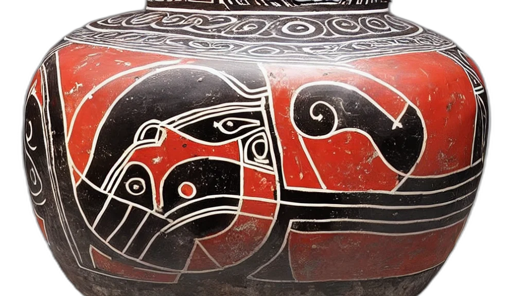mask, red, pot, decorative transparent PNG cut-out