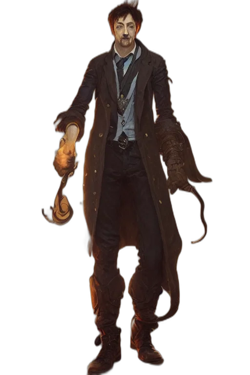 staff, jacket, creature, mask transparent PNG cut-out