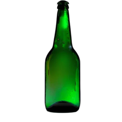 bottle, 3d render, photorealistic, green transparent PNG cut-out
