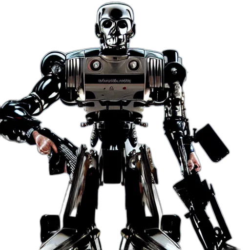 robot, weapon, concept art, 3d render transparent PNG cut-out