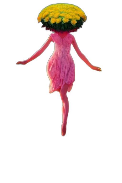 dress, creature, hair, flower transparent PNG cut-out
