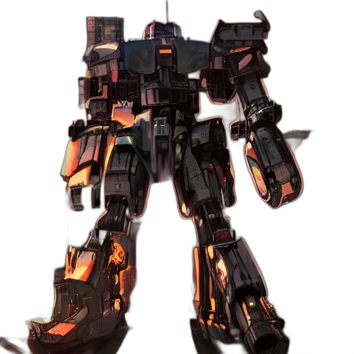 robot, weapon, concept art, 3d render transparent PNG cut-out