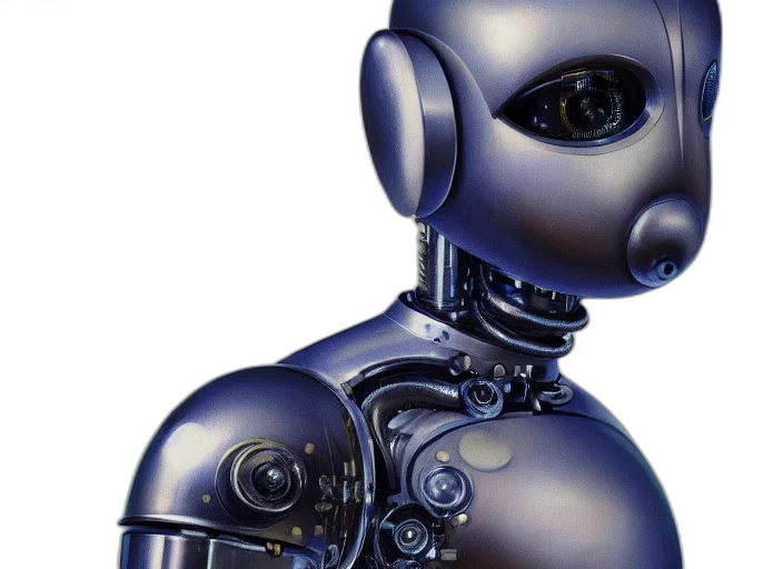 robot, 3d render, concept art, cyberpunk transparent PNG cut-out