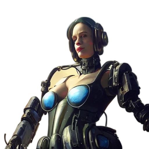 robot, weapon, concept art, cyberpunk transparent PNG cut-out