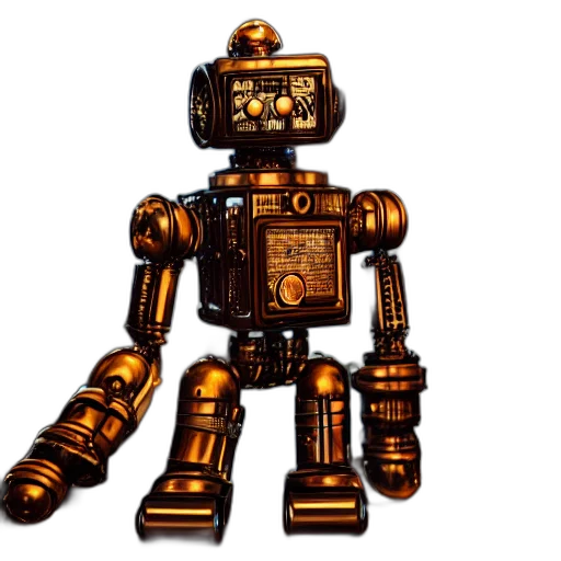 robot, staff, weapon, 3d render transparent PNG cut-out