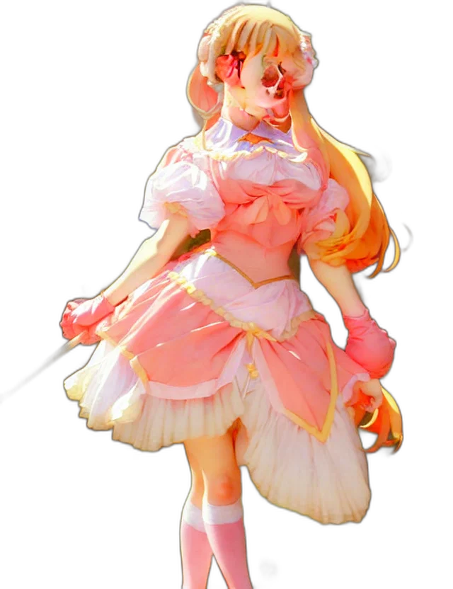 dress, staff, concept art, 3d render transparent PNG cut-out