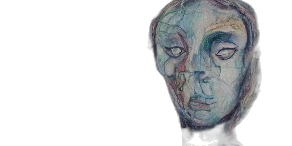 mask, face, watercolor, 3d render transparent PNG cut-out