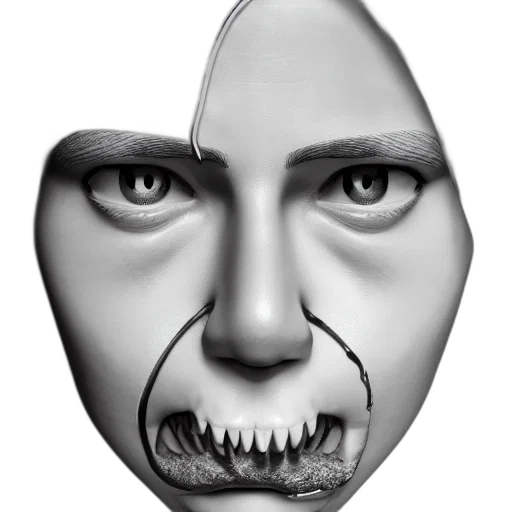 mask, face, creature, photorealistic transparent PNG cut-out