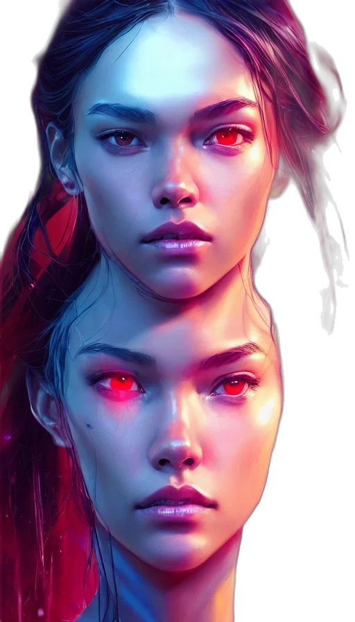 face, mask, concept art, cyberpunk transparent PNG cut-out