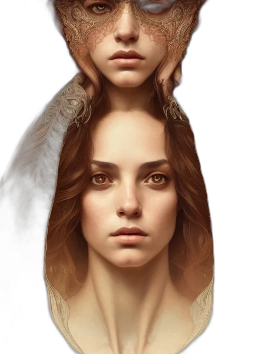 face, crown, hair, creature transparent PNG cut-out
