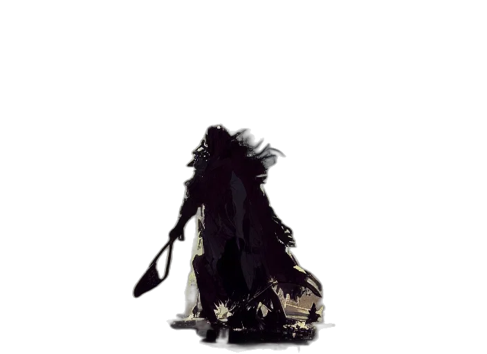mask, creature, staff, hair transparent PNG cut-out