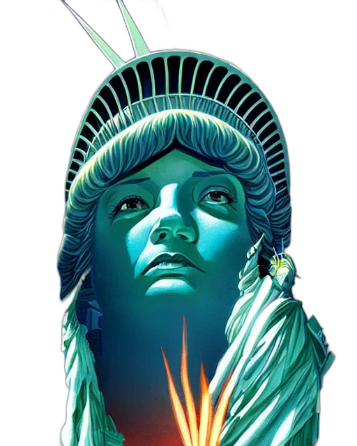 face, concept art, comic book art, vaporwave transparent PNG cut-out