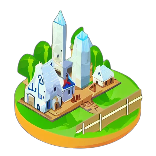 3d render, concept art, pixel art, cartoon transparent PNG cut-out