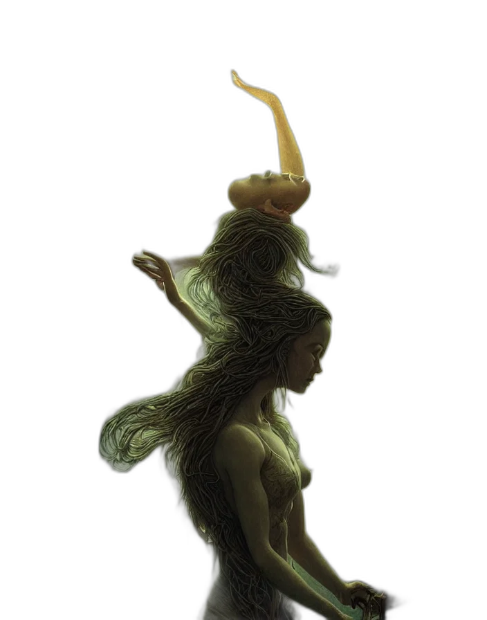 crown, hair, staff, hat transparent PNG cut-out