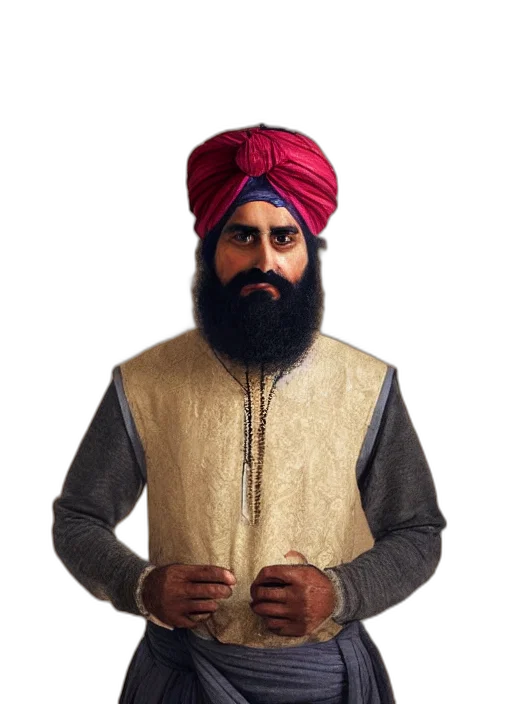 jacket, hat, face, staff transparent PNG cut-out
