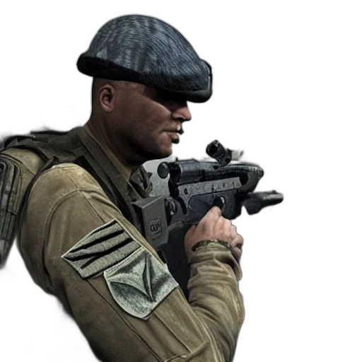weapon, hat, staff, face transparent PNG cut-out