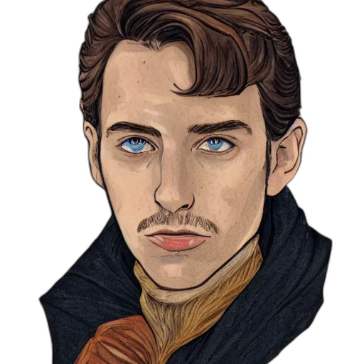 face, staff, fantasy art, comic book art transparent PNG cut-out