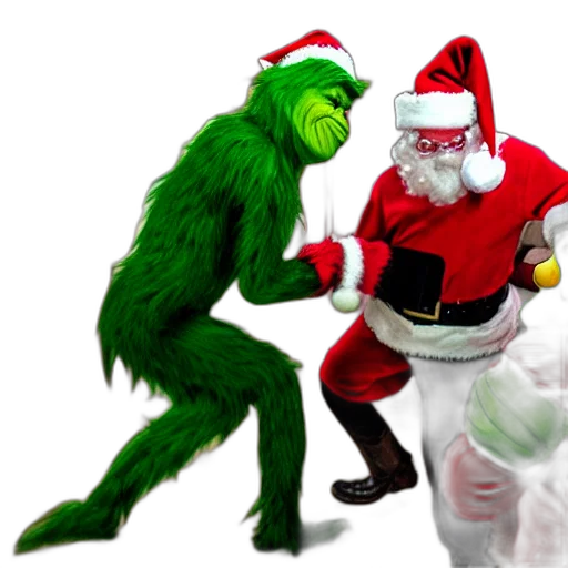 concept art, 3d render, grinch, fighting transparent PNG cut-out