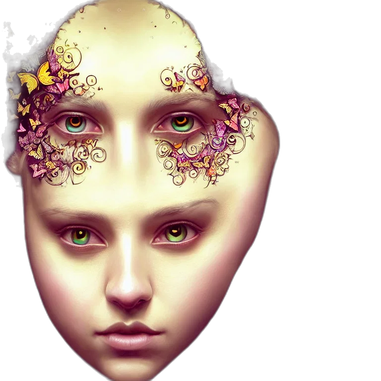 mask, face, photorealistic, fantasy art transparent PNG cut-out