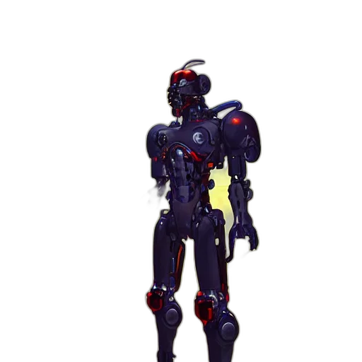 robot, concept art, 3d render, pixel art transparent PNG cut-out